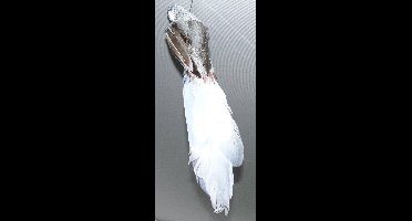 House of Seasons De luxe clip vogel 2 stuks grijs/witte/bruin