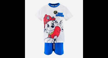 Nickelodeon Paw Patrol - Shortama - Maat 110 - Marshall - Pyjama - Wit met blauw