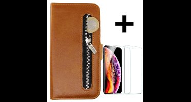 Rico Vitello Rits Wallet case Geschikt voor Samsung Galaxy A71 4G kleur Bruin + Gratis screenprotector