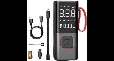 Ynkkvre-Draadloze Draagbare Luchtcompressor – Auto & Fiets Bandenpomp met LED Display, Automatische Stop, 3 Modi LED Licht & Oplaadbare Batterij