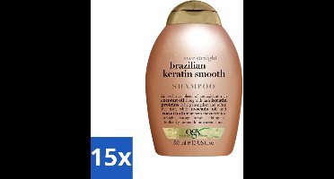 15 x OGX - Brazilian Keratin Therapy - Shampoo - Versterkend - Gladmakend - 385 ml - Voordeelverpakking - 15 stuks