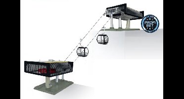 Jaegerndorfer - 84483 Kabelbaan Profi D-Line Zwart/Geel Miniatuur Model - 1:32 - Kerstdorp