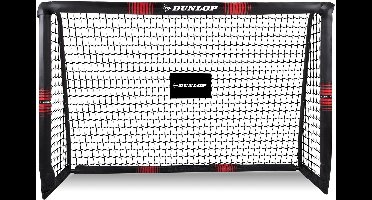 Dunlop Voetbaldoel - Voetbal Goal 180 x 120 x 60 cm - Voetbalgoal Groot - Buitenspeelgoed voor Kinderen en Volwassenen - Snelle Montage - Voetbal Training Doel - Metaal - Zwart/ Rood