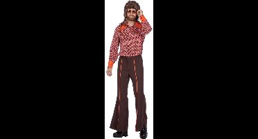 Seventies outfit oranje heren maat L