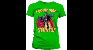 Batman I Do My Own Stunts Girly Tee dames-T-shirt groen