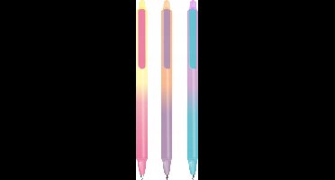3x Uitwisbare Gelpennen Ombre Berry - 0.5mm Blauw
