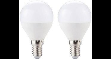 Kobi LED Lamp Mini Bolvorm E14 6W - 470lm - 4000K - 230V - Voor Slaapkamer of Bijkeuken - 2 stuks