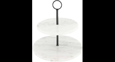 Etagiere round marble 2 layers 25x25x26cm NDC