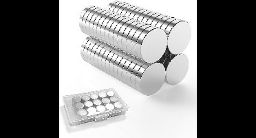 Magnetische-Neodymium magneten-60 stuks-10 x 2 mm-Zilver-set van 60