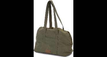 Designed by Lotte Bundu Draagtas Hond - Hondentas - Voor kleine honden - Stevige bodem - Groen - 40x20x28 cm