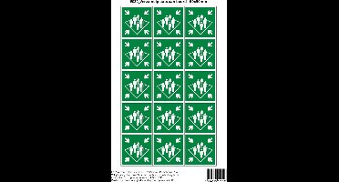 Pictogram sticker E032 Verzamelplaats aan boord - 50x50mm 15 stickers op 1 vel