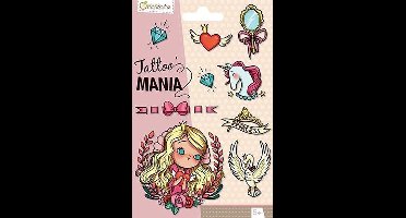 10 tijdelijke tatoeages voor kinderen - Prinses - 1 vel tatoeages 12,8 x 9 cm - voor 5 jaar - CC001O Tattoo' Mania