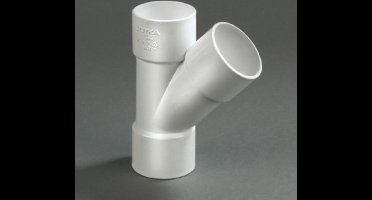 Dyka PVC lijm T stuk wit 45° 32mm 3xmof wit