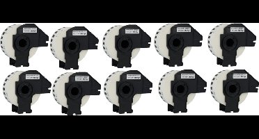 Label Tape Geschikt voor Brother DK-22210 | 29 mm x 30,48 m | Zwart op wit - 10 stuks - Geschikt voor: QL-500 QL-550 QL-560 QL-570 QL-580N QL-650TD QL-1050N QL-1060N QL-700 QL-710W QL-720NW QL-800 QL-810W QL-820NW TD-2130N QL-600 QL-1100 QL-1110