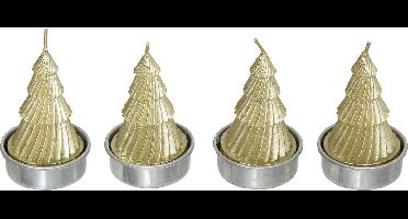 Kaarsen in de vorm van een kerstboom, tealight, 4 stuks