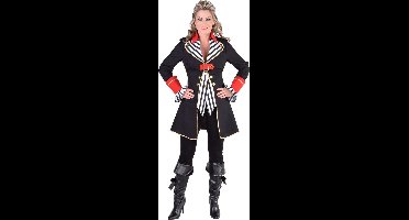 Magic Design Verkleedjas Captain Dames Polyester Zwart/rood Mt. S