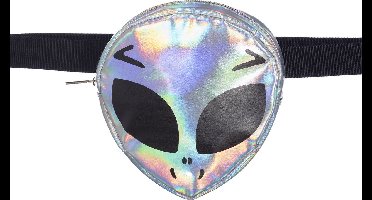 Heuptasje Alien - Zilver Holografisch - 15 x 4 x 18 cm - Carnaval & Festival
