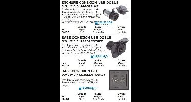 BSS Paneel 360 12V Stopcontact 15A/2X Usb 2.1A