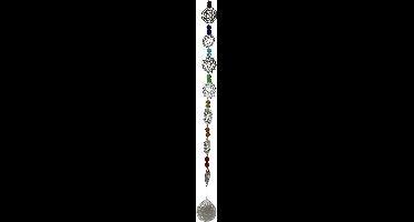 Regenboogkristal - hanger - bol - 7 chakra symbolen - raamhanger - 46cm