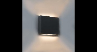 Groenovatie LED Wandlamp - 6W - Rechthoekig - 115x90x28 mm - Warm Wit - Zwart