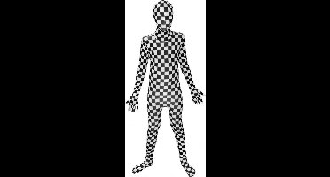 Morphsuit Geblokt Zwart/Wit Kind - Maat M
