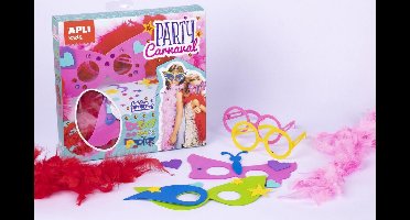 Feest / Carnaval EVA Foam masker met veren boa - 2 stuks