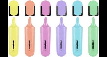 Kores markeerstift "BRIGHT LINER" pastel, doos van 6