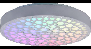LED Plafondlamp - Plafondverlichting - Torna Carol - 22W - Aanpasbare Kleur - RGB - Afstandsbediening - Dimbaar - Rond - Mat Wit - Kunststof