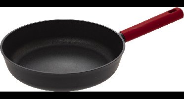 Secret de Gourmet - Koekenpan - Alle kookplaten/warmtebronnen geschikt - zwart/rood - Dia 27 cm