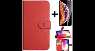 Super Rico Vitello Wallet Case Geschikt voor Samsung Galaxy S10E Rood + gratis screen protector