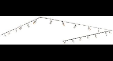 HOFTRONIC railverlichting pakket u-vorm – 6x 1,5 meter rail – 18x gu10 railspots – dimbaar – aluminium wit – ip20 – modulair – 230v – railverlichting woonkamer keuken