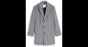 Tom Tailor Denim - Relaxed fit wollen jas met reverskraag - Maat XL - light grey melange twill