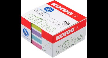 Sticky notes Kores 75x75mm recycled, 450 vel, incl. 4 pastelkleuren