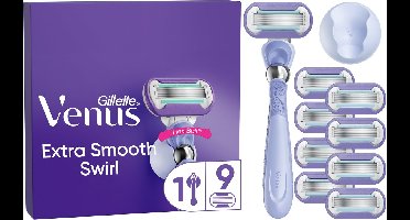Gillette Venus Extra Smooth Swirl - Voor Een Extra Gladde Scheerbeurt - 1 Handvat - 9 Scheermesjes