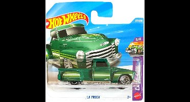 HOT WHEELS LA TROCA '50 CHEVY FIFTIES GREEN PICK UP 137/250 LAYIN' LOW 5/5 (1:64) SHORD CARD
