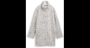 Tom Tailor Denim - Bouclé wollen jas met opstaande kraag - Maat XS - white black boucle