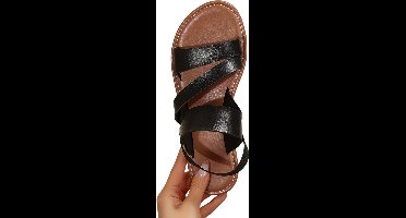Currero Sandalen Dames - Slippers - Pantoffels - Schoenen - Badslippers - Zwart - Maat 35.5