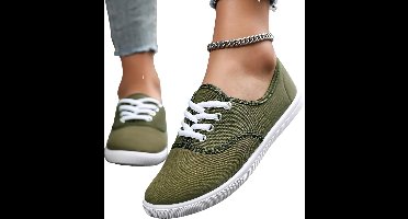 Currero Schoenen Dames - Sneakers - Comfortabel - Slippers - Casual - Volwassenen - Olijfgroen 37.5