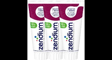 Zendium Sensitive + White Tandpasta - 3 x 75 ml - Voordeelverpakking