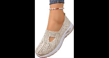 Currero Schoenen Dames - Sneakers - Comfortabel - Slippers - Casual - Volwassenen - Beige 40