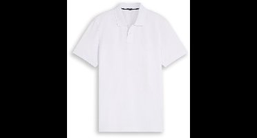 Tom Tailor - Piqué-poloshirt met geborduurd logo - Maat XL - White