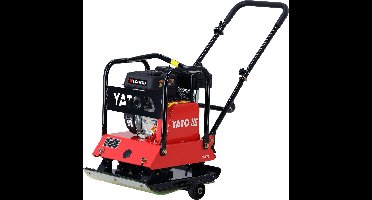 YATO YT-90307 Professionele Benzine Trilplaat – 20 kN – 6,5 PK Loncin G200F Motor – Diepte tot 30 cm – Inclusief Transportwielen & Rubberen Mat – 88 kg
