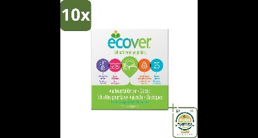 10 x Ecover - Vaatwastabletten Classic - 25 Tabs - Grootverpakking - Vaatwasmiddel - Vaatwastablet - Plantaardig Schoonmaken - Fosfaatvrij - Biologisch Afbreekbaar