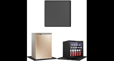 Koelkastmat - gemaakt van siliconen - met opstaande randen - antislip - vlekbestendig - kan ook gebruikt worden als wasmachinemat of koelkastmat - 50 x 50 cm - zwart