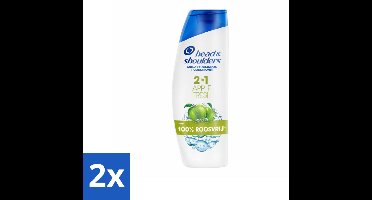2 x Head & Shoulders - Shampoo - 2-in-1 - Apple Fresh - 100% Roosvrij - 300 ml - Anti-Roos Shampoo - Roze Shampoo - Hoofdhuid Verzorging - Haar Shampoo - Apple Fresh