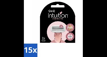 15 x Wilkinson Sword - Navulmesjes - Intuition Complete - Compatibel - 3 mesjes - Scheermesjes Vrouwen - Scheren Voor Vrouwen - Navulmesjes - Huidverzorging - Scheren Voor Gevoelige Huid
