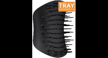 TANGLE TEEZER THE SCALP EXFOLIATOR & MASSAGER ONYX BLACK HAARBORSTEL 4 X 1 STUK
