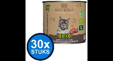 30x Biofood - Organic Rund Menu Blik - Kattenvoer Natvoer - 200g