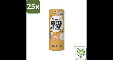 25 x Marcel's Green Soap - Deodorant Stick - Vanille & Kersenbloesem - Langdurige frisheid - 40 gr - Grootverpakking - Duurzame Deodorant - Natuurlijke Deodorant - Biologische Deodorant - Vegan Deodorant - Aluminiumvrije Deodorant