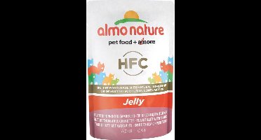 Almo Nature HFC Kat Jelly Pouch Tonijnfilet - Garnalen 55 gr